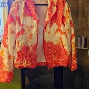 Mens bandana print monogram hooded jacket,